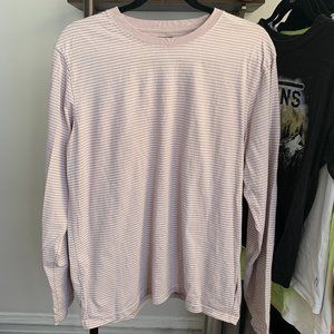 Vans Pink and White Striped Long Sleeve